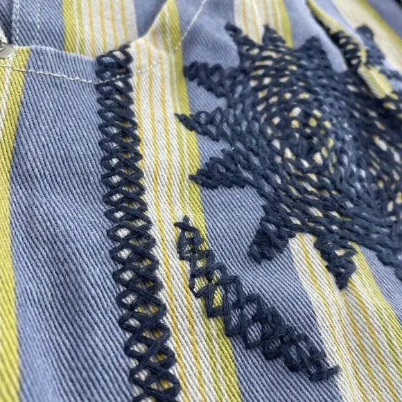 Kimchi Blue Urban Outfitters Embroidered Jeans Womens 4 Tan Blue 21 - Picture 2 of 10